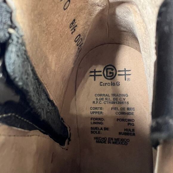 New Women’s Circle G By Corral Black Star Inlay & Studs Ankle Boots Size 8.5 - Picture 5 of 9